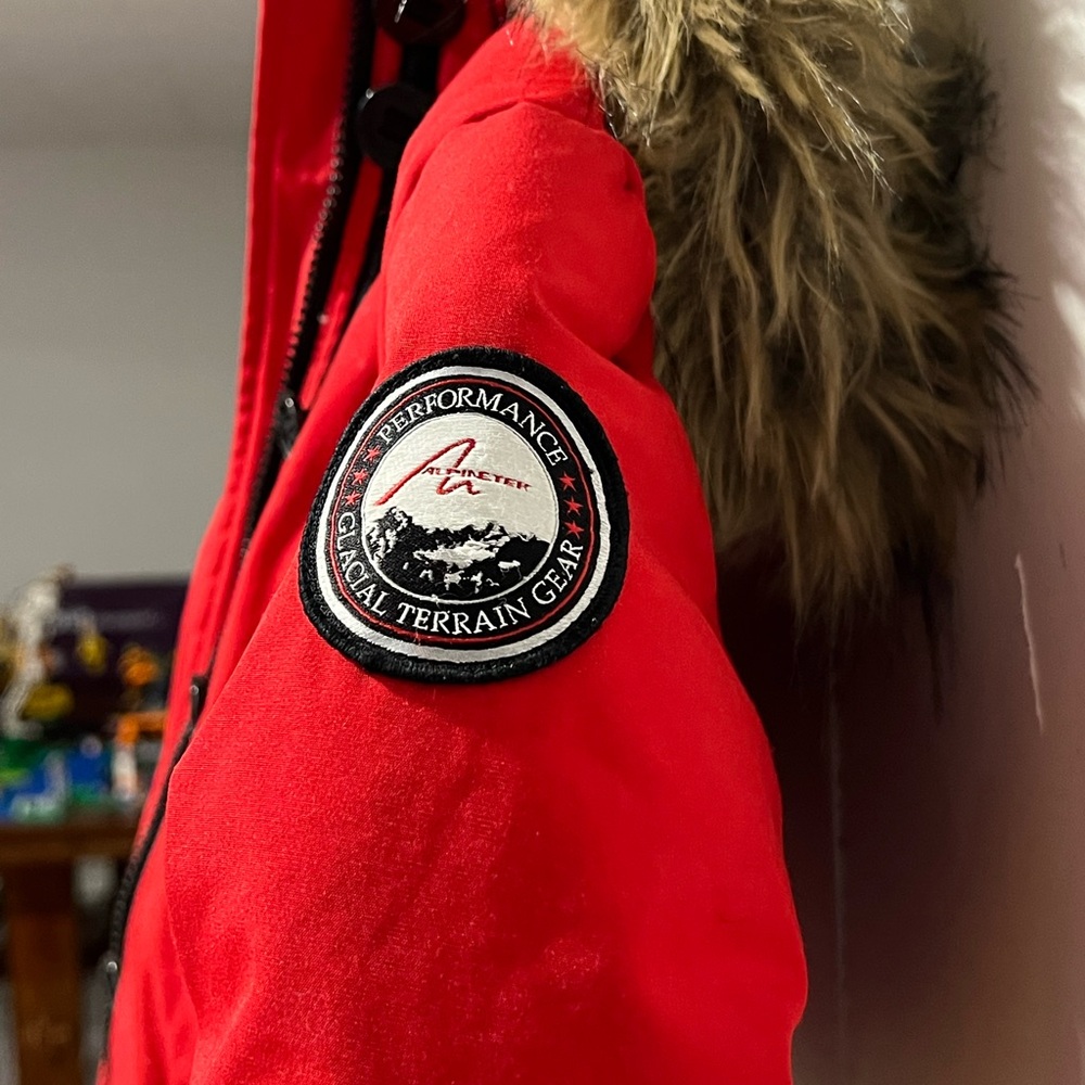 Cozy Red Kids Parka Jacket with Faux Fur Hood - Picture 2 of 4
